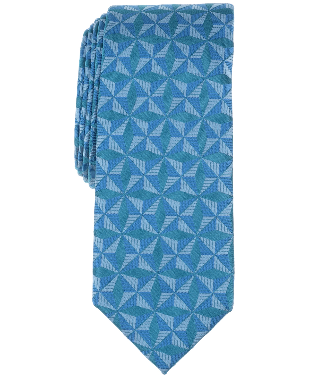 Men's Kinney Geo-Pattern Tie, Created for Macy's - Teal