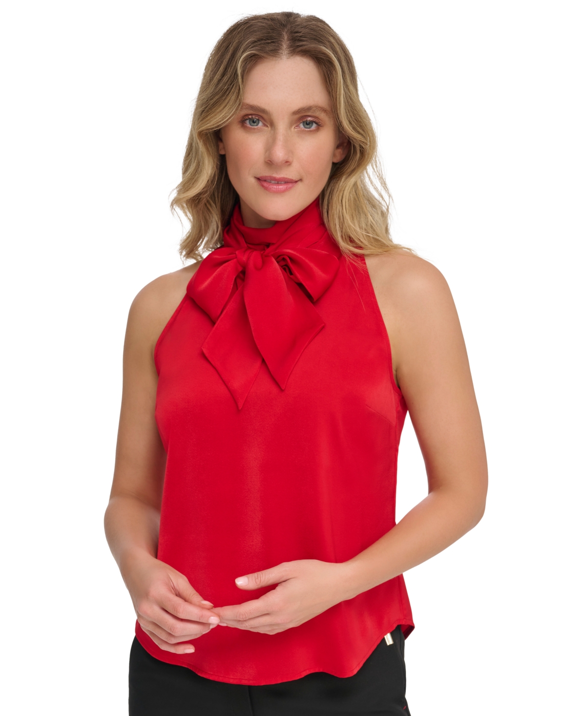 Tommy Hilfiger Women's Sleeveless Tie-Neck Top