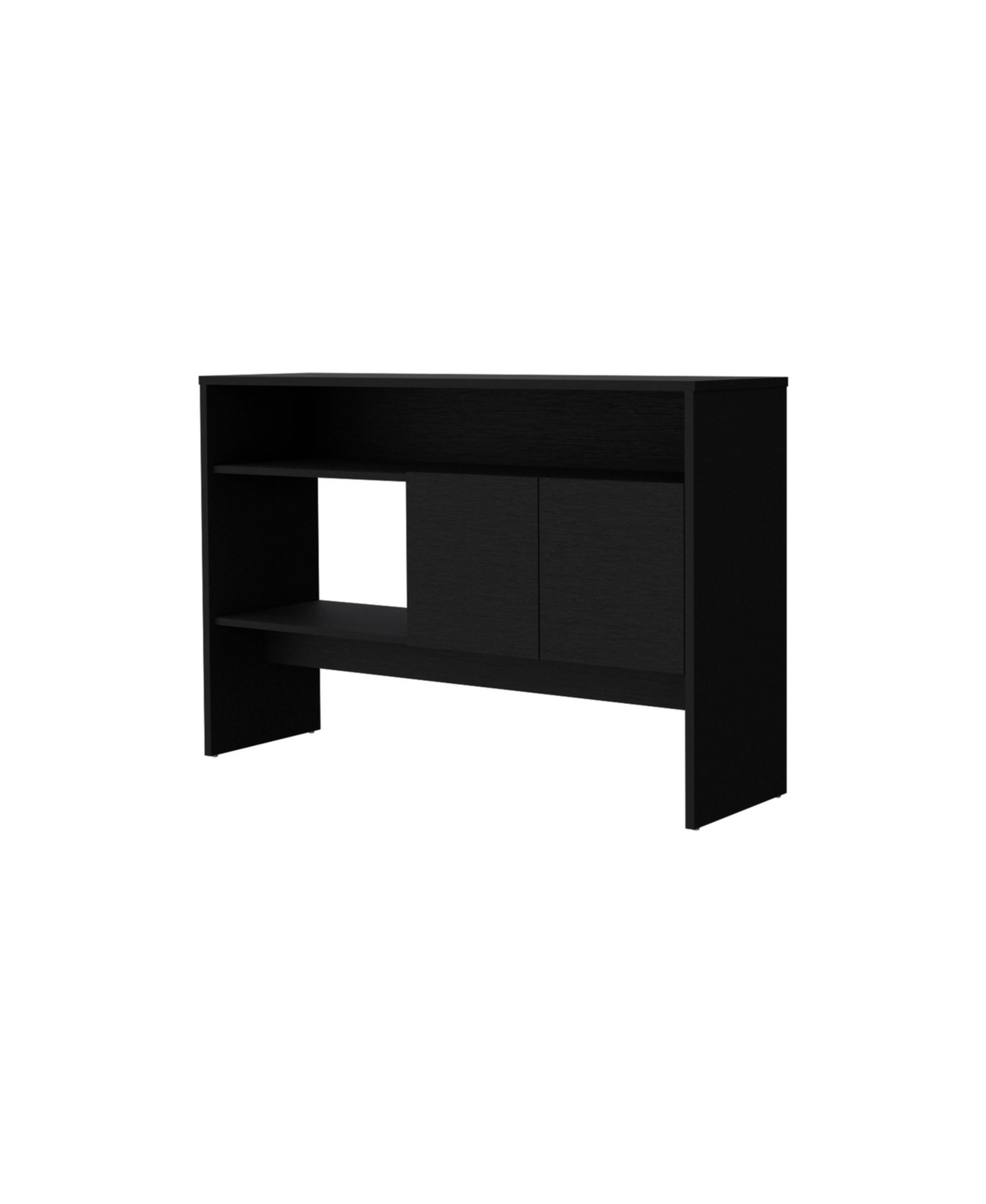 Fm Furniture Bylas Console Table in Melamine With Two Doors y Open Storage,- Black