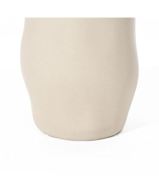 Ivory White Ceramic Modern Tall Vase