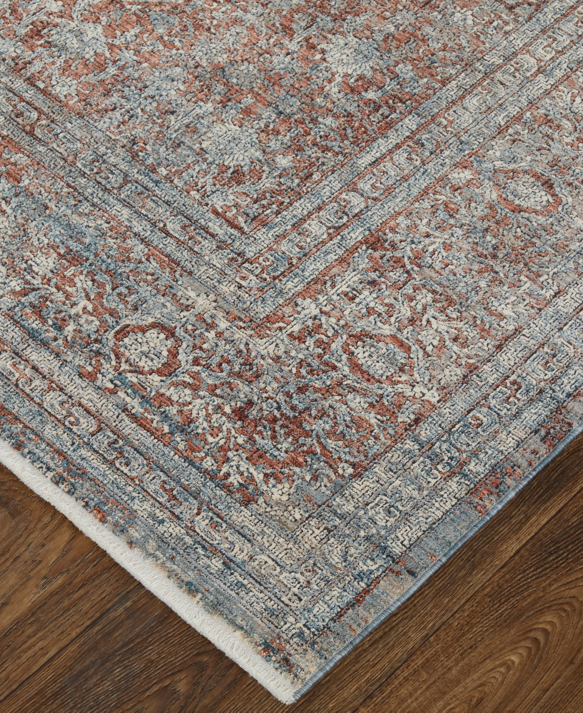 Feizy Marquette 39gvf 2'8"x12' Runner Area Rug In Blue,red