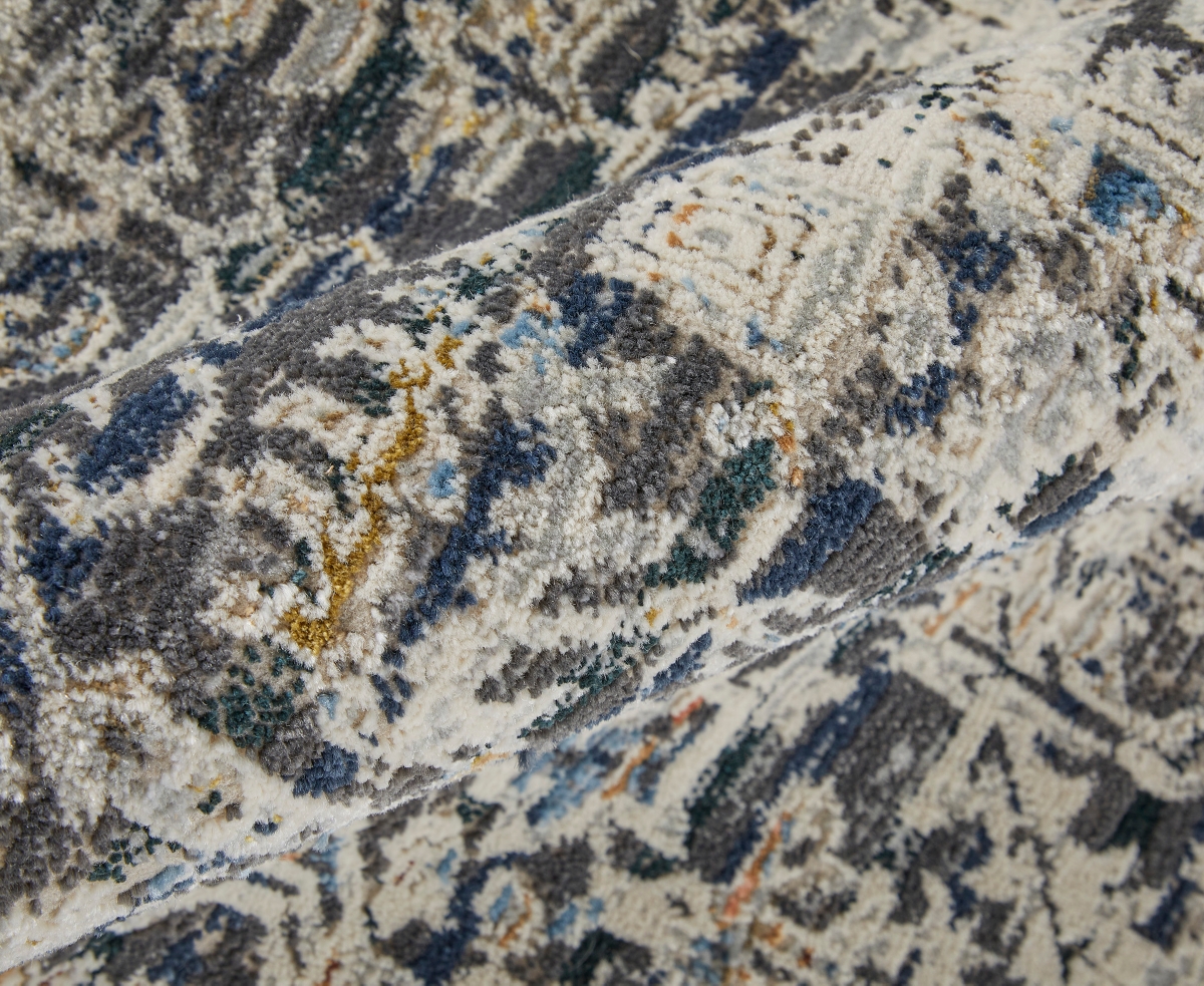 Feizy Kaia 39HUF 3'x8' Runner Area Rug -Gray