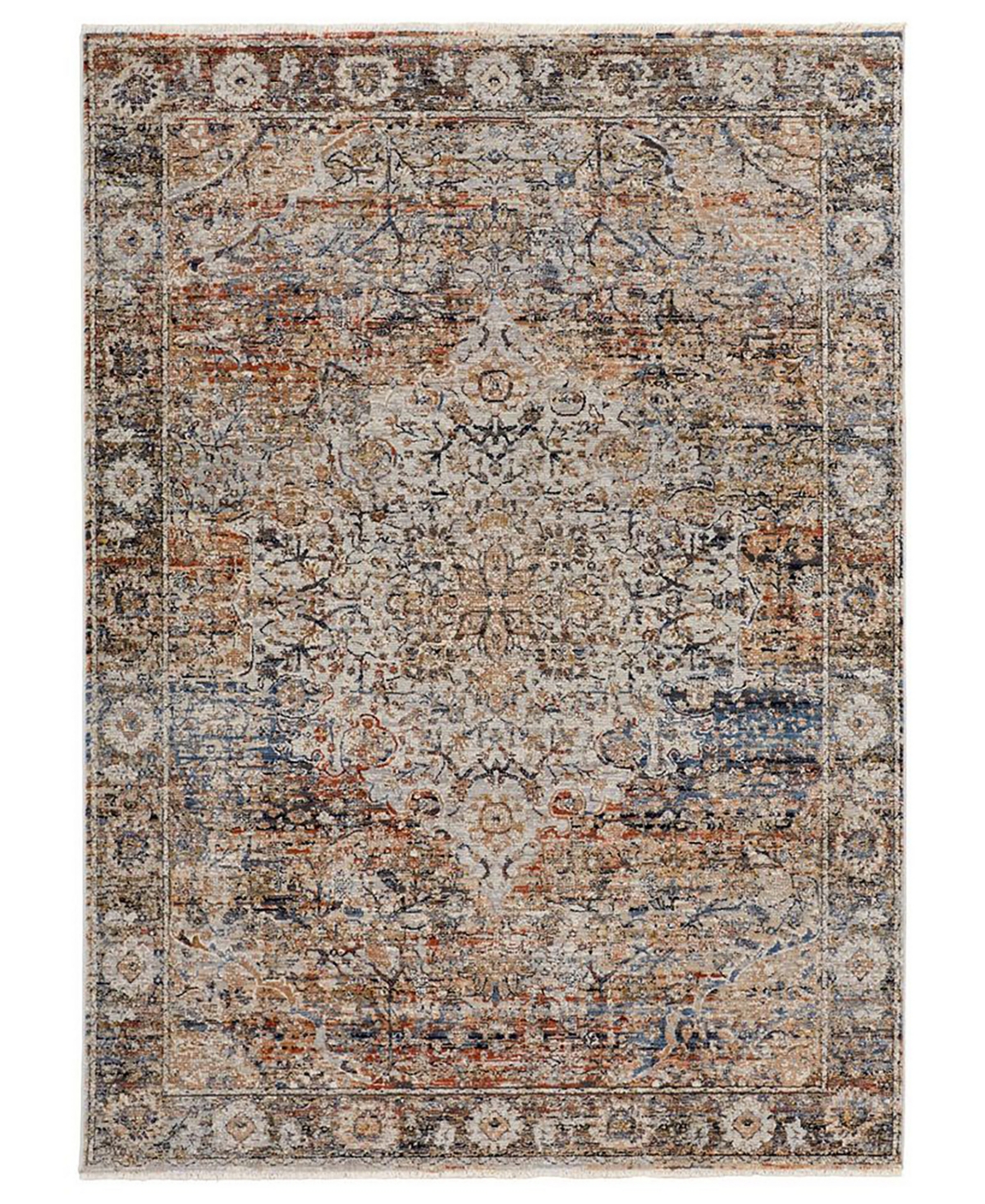 Shop Feizy Kaia 39gmf 3'x5' Area Rug In Tan,orange