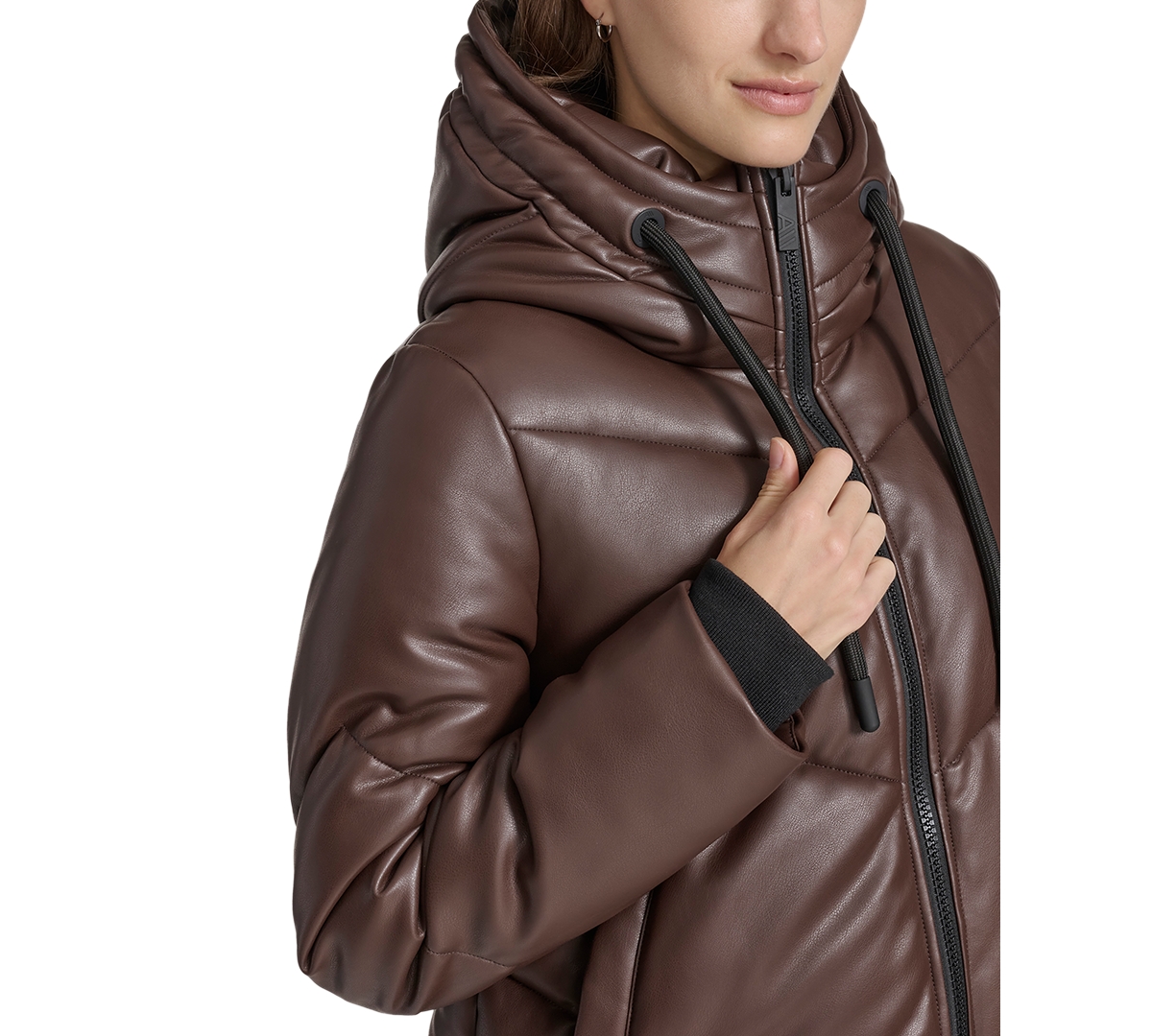 Marc new york faux leather puffer jacket best sale
