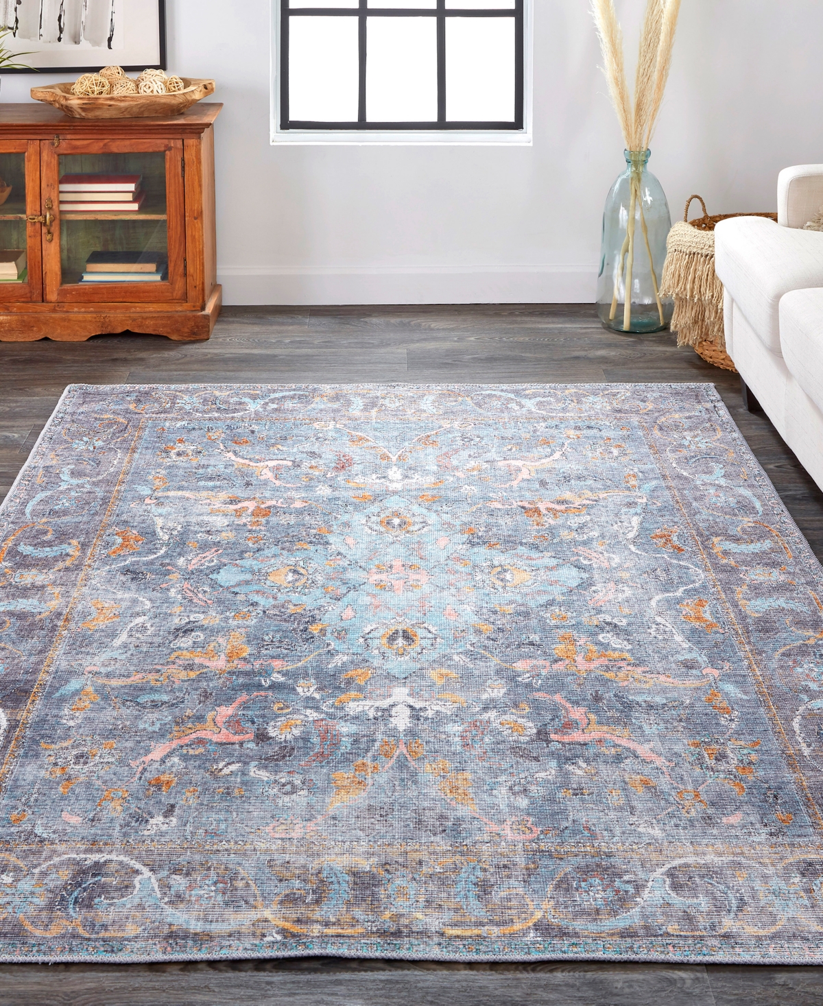Shop Feizy Percy 39aff 4'x6' Area Rug In Blue,gray