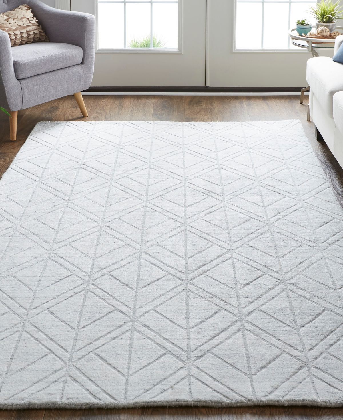 Feizy Redford 8847f 2'x3' Area Rug In White