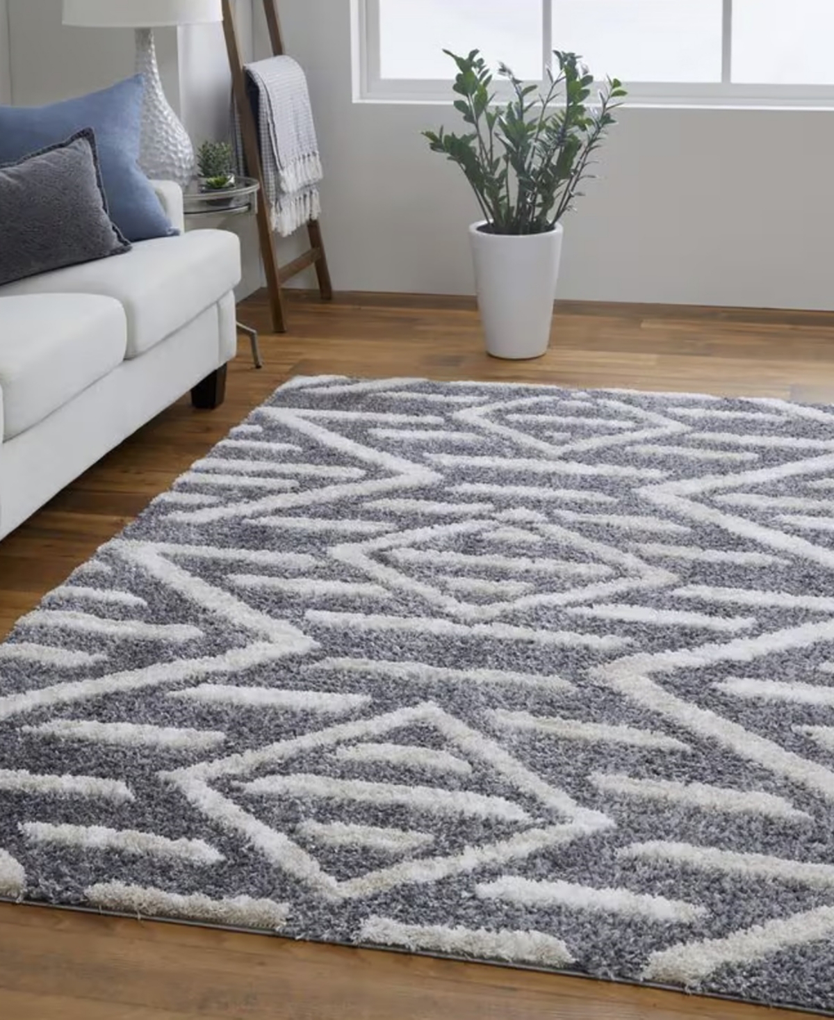 Shop Feizy Mynka 39ibf 5'x8' Area Rug In Gray,ivory