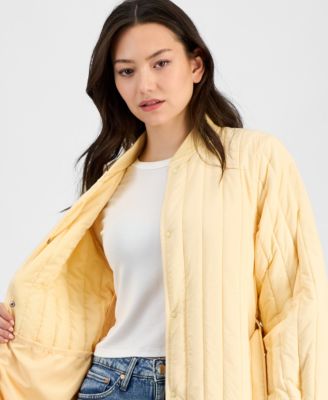 Women's Long Quilted Tie-Waist Jacket