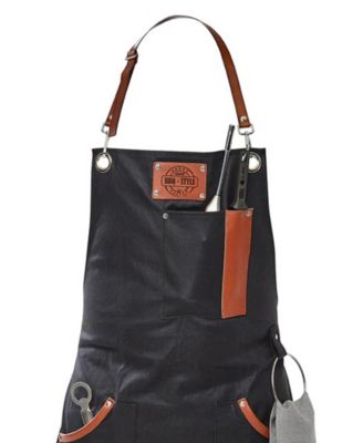 GEFU Waxed Cotton and Leather Accent Apron