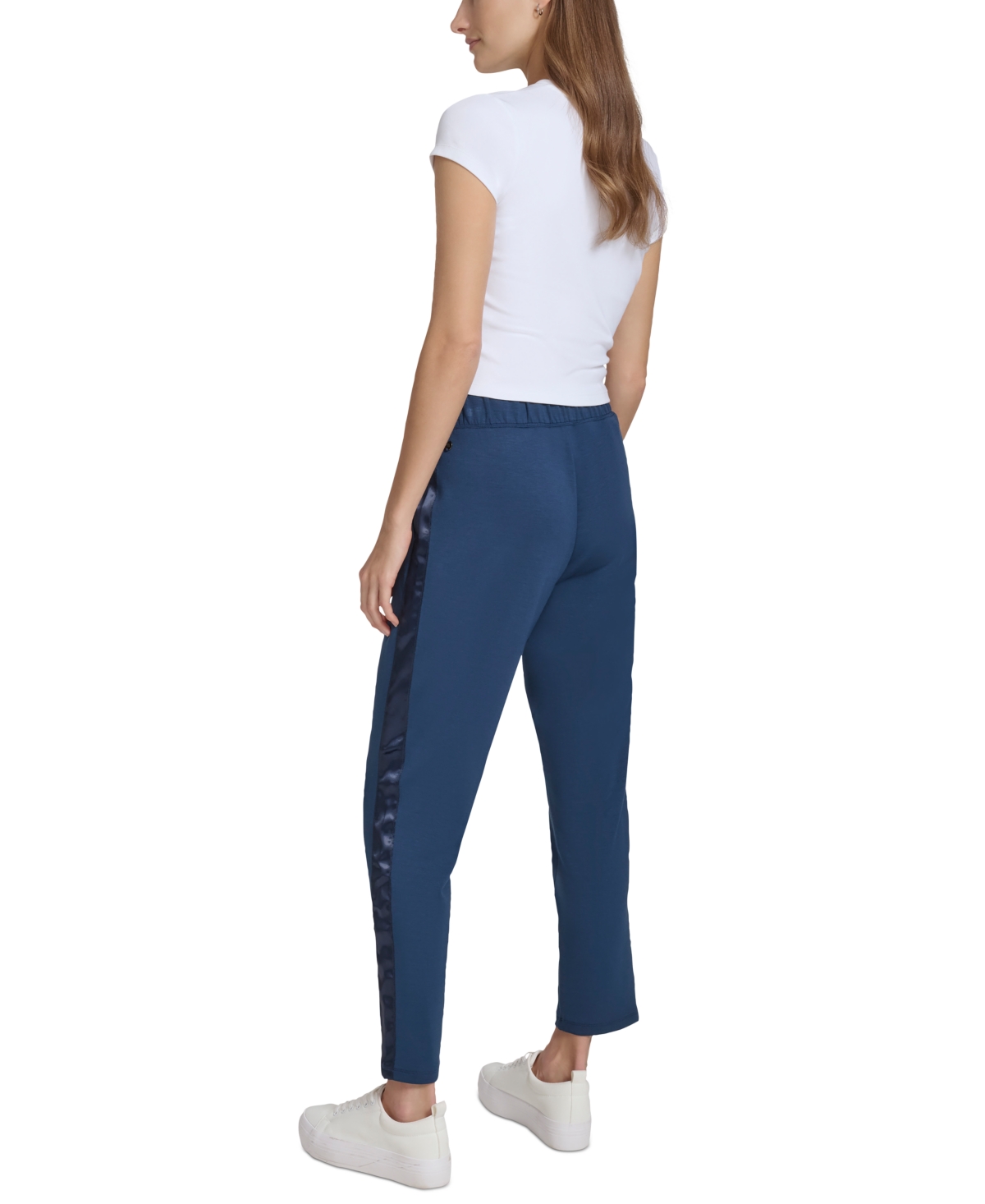 MARC NEW YORK ANDREW MARC SPORT WOMEN'S SCUBA SATIN-TRIM SLIM-LEG PANTS 