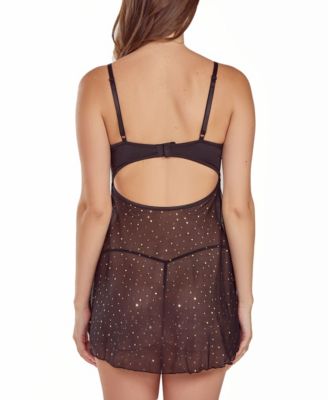 Women's Glitter and Lace Lingerie Set, 2-Piece Set