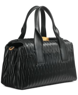 Amagansett Soft-Rolled Pleated Satchel with Sculpted Magnet Closure