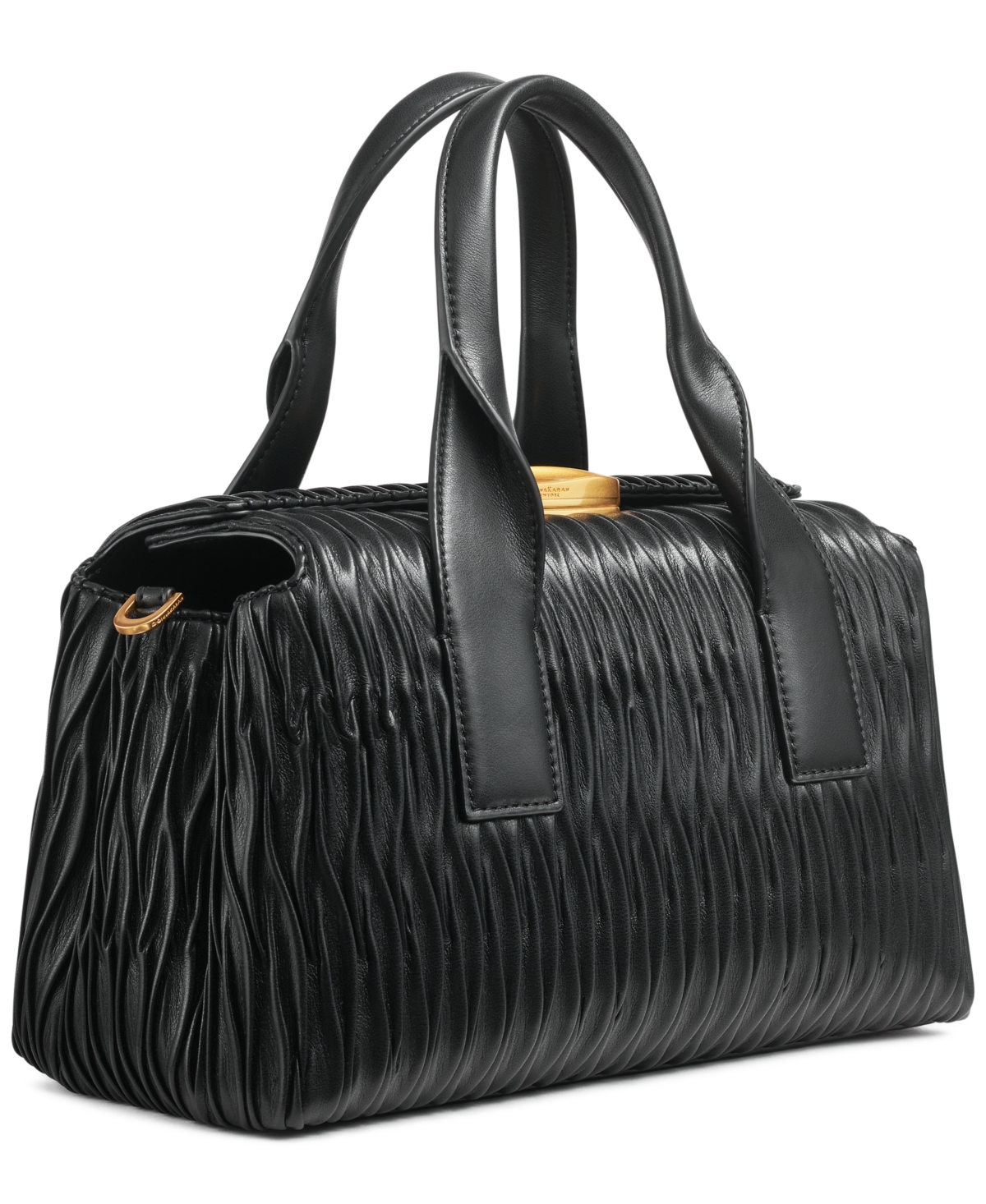 Donna Karan Amagansett Soft-Rolled Pleated Satchel with Sculpted Magnet Closure -gold