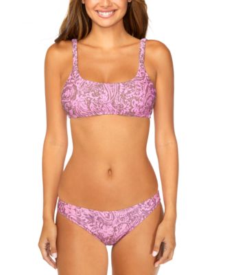 Juniors Scoop Neck Bikini Top Lowrider Bottoms