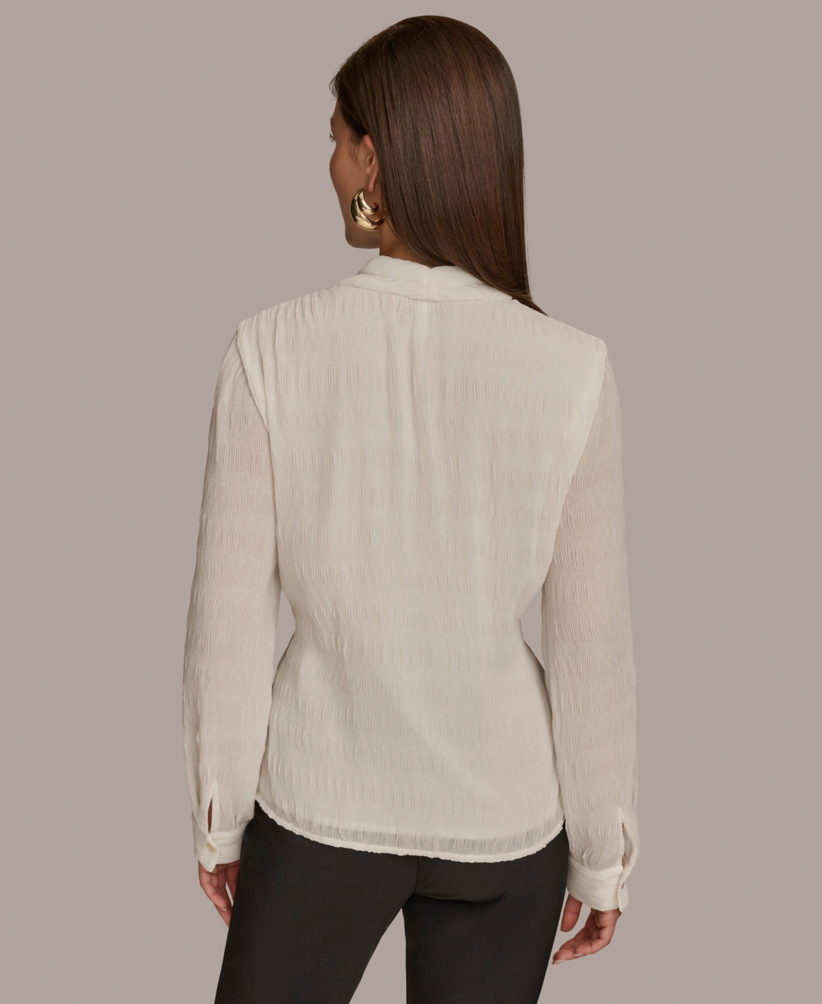 Donna Karan New York Women's Faux-Wrap Peplum Top