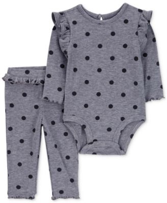 Carter's - Baby Girls Polka Dot Bodysuit & Pants, 2 Piece Set