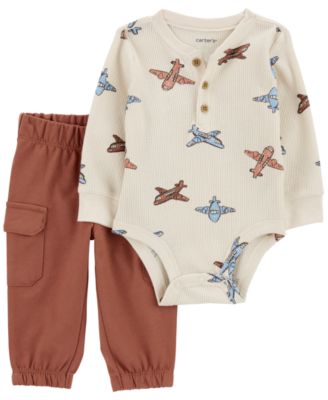 Carter's - Baby Boys Airplane Bodysuit & Cargo Pants, 2 Piece Set