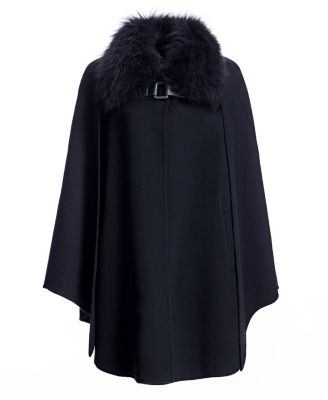 Women's Cashmere Cape with Buckle Detail