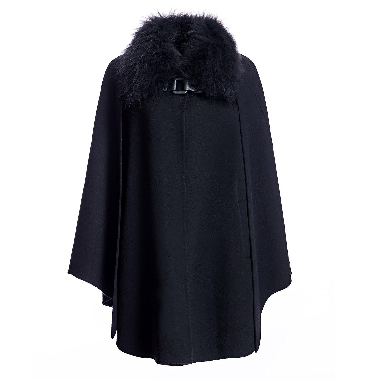 Женская накидка Julia & Stella By Maximilian Cashmere Cape with Buckle Detail, цвет: Чёрный — фото 3