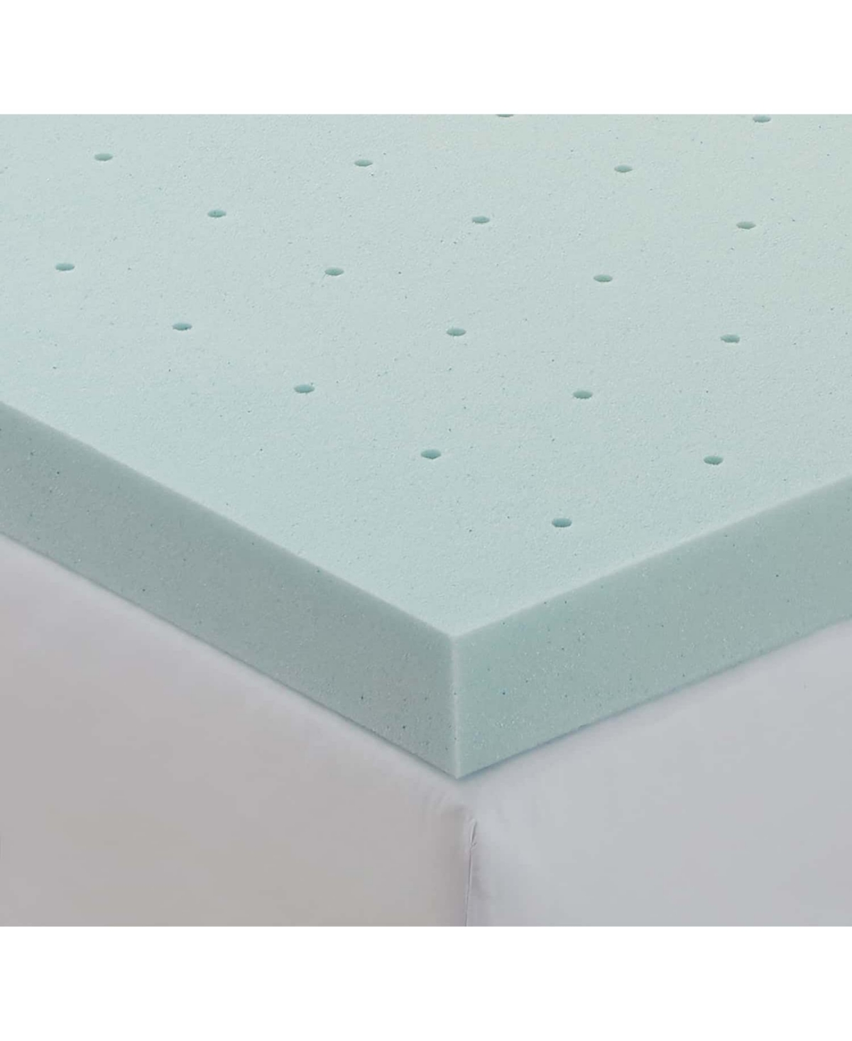 Clara Clark 2” Memory Foam Mattress Topper, Ventilated Design Infused with Cooling Gel - -pastel Blue