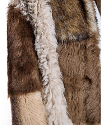 Women's Patchwork Shearling Coat