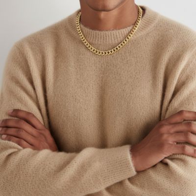 18K Plated Stainless Steel Curb Chain Necklace