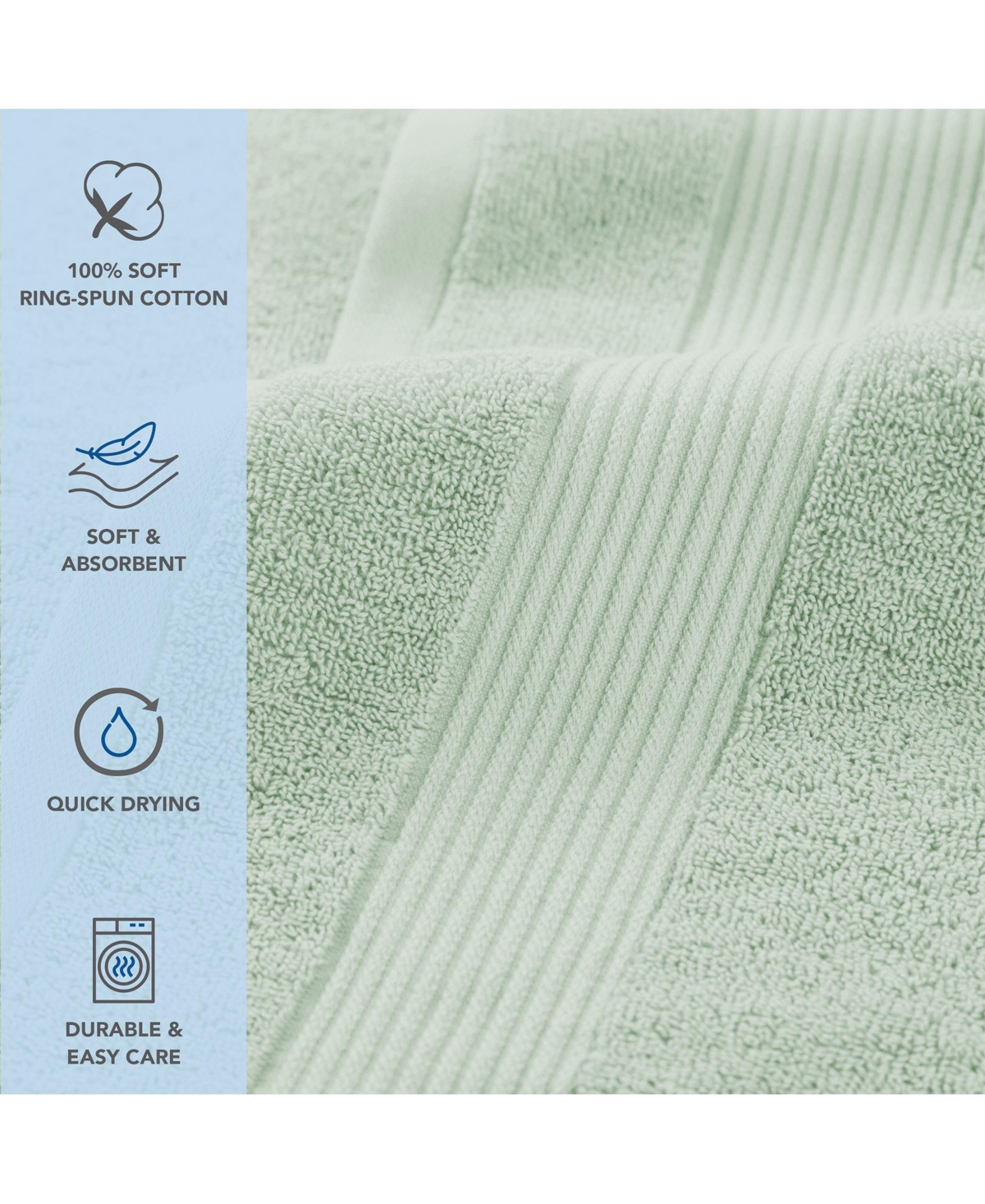 Arkwright Home Host and Home Bath Towels (4 Pack), Solid Color Options, 27x54 in, Double Stitched Edges, 600 Gsm, Soft Ringspun Cotton, Stylish Stripe