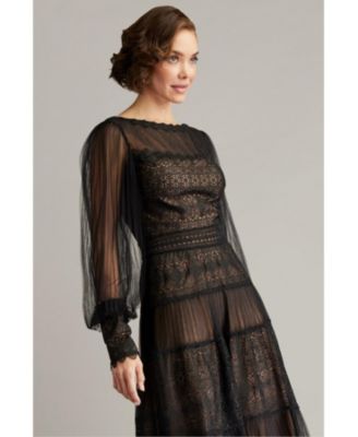 Women's Anaka Pleated Tulle Embroidered Midi Dress