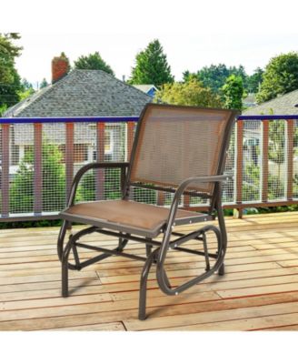 Outdoor Single Swing Glider Rocking Chair with Armrest