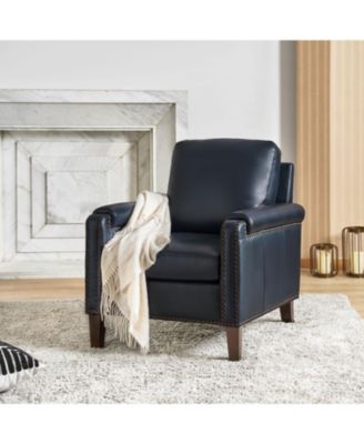 Kunz Transitional Genuine Leather Armchair with Removable Back Cushion