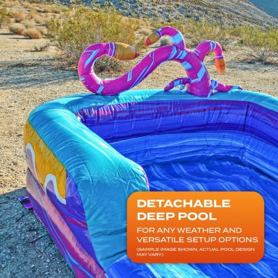 15 FT Mystery Jungle Commercial Grade Inflatable Water Slide with Pool (with Blower)