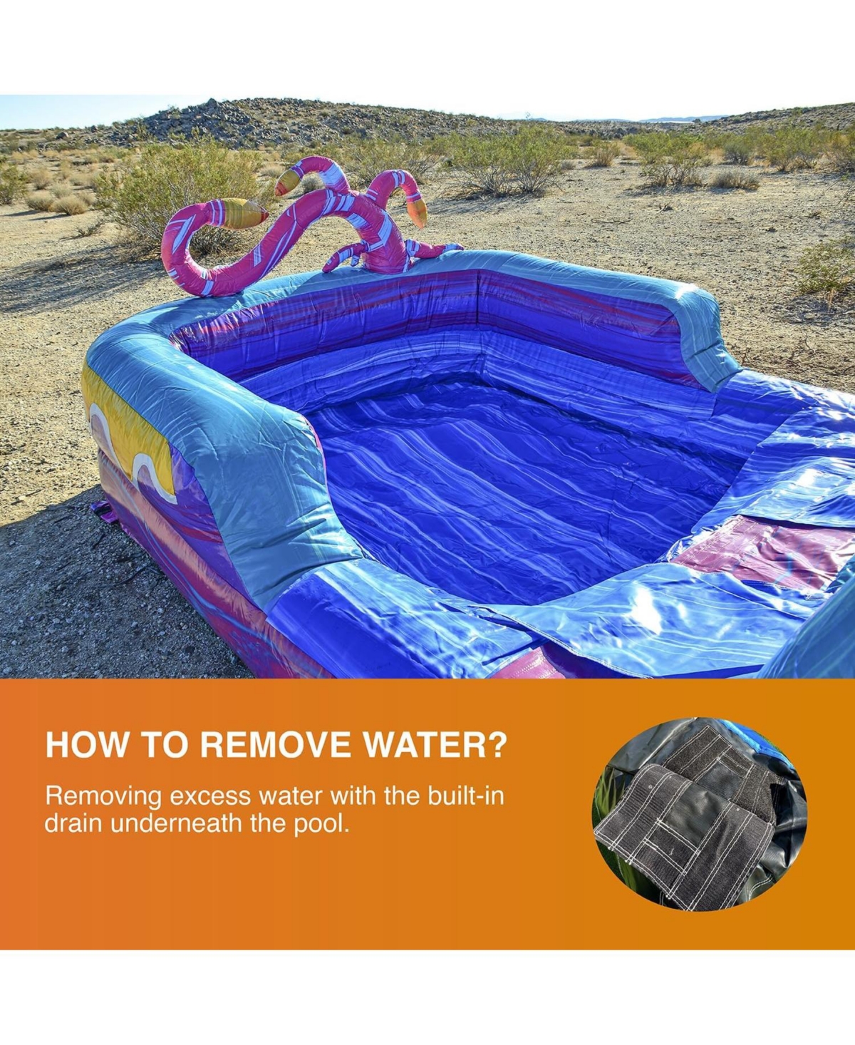 JumpOrange Mystery Jungle Commercial Grade Water Slide with Detachable Deep Pool for Kids and Adults (with Blower), Outdoor Indoor, Wet Dry Use, T
