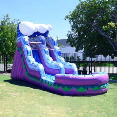 15  Mermaid Water Slide Inflatable with Splash Pool, Commercial Grade, Big Kids and Adults, Tall Blow Up Waterslide, Outdoor Indoor, Wet Dry Use, Summer, Backyard Water Park (with Blower)