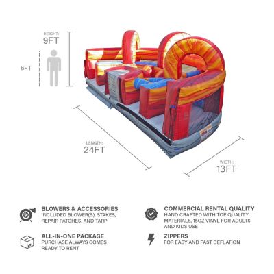 Shadow Obstacle Course Bounce House Inflatable for Kids and Adults with Blower, Commercial Grade, Pop Ups, Outdoor Indoor, Rental Quality - (Piece 4)