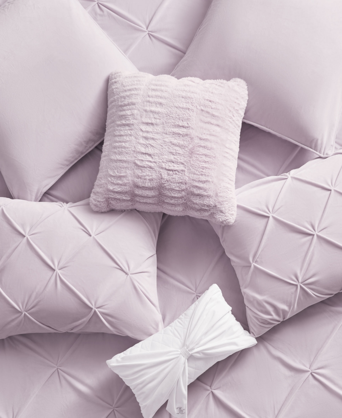 Shop Juicy Couture Kiss Pleat Plush 7-pc. Comforter Set, Full/queen In Lavender Purple