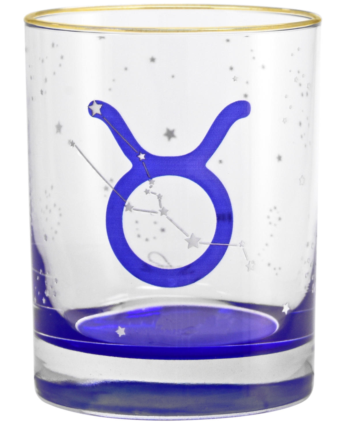Culver Taurus Zodiac Double Old-fashioned Glass, Set Of 2 In Blue