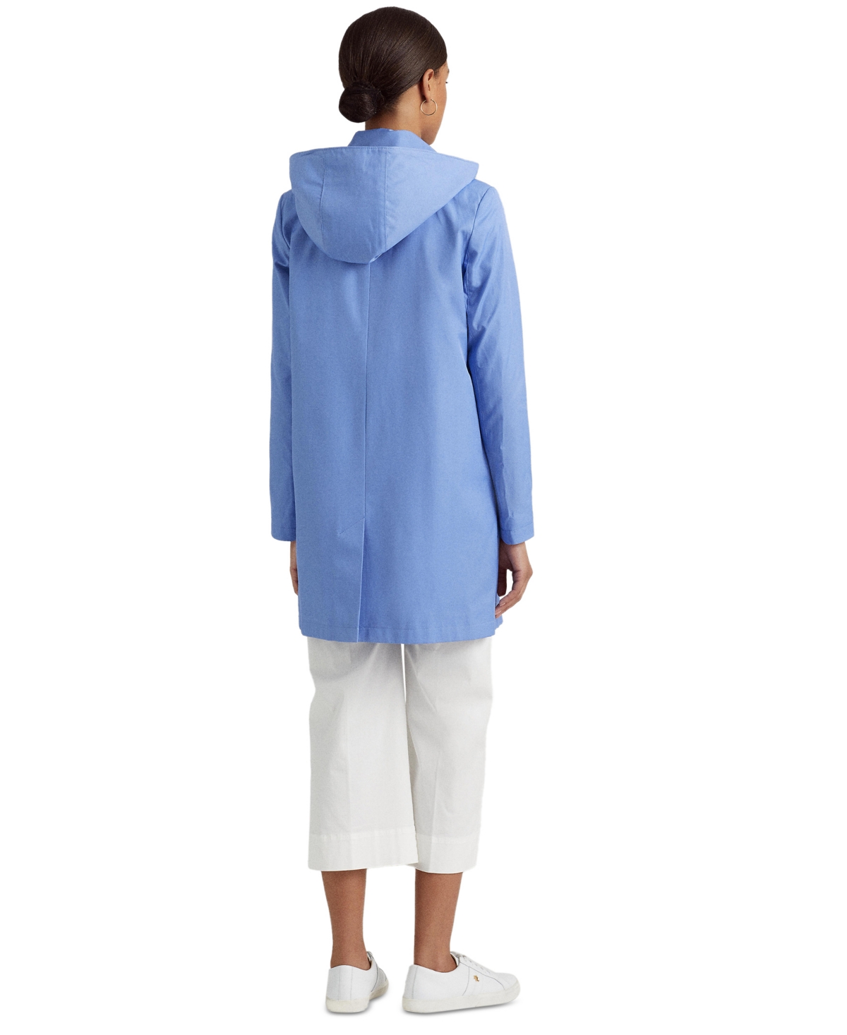Ralph Lauren Women's Hooded Raincoat In French Blue