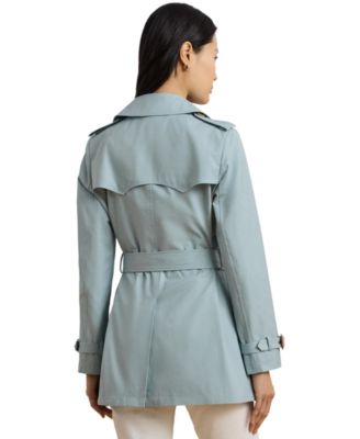 Women's Short Double-Breasted Belted Trench Coat