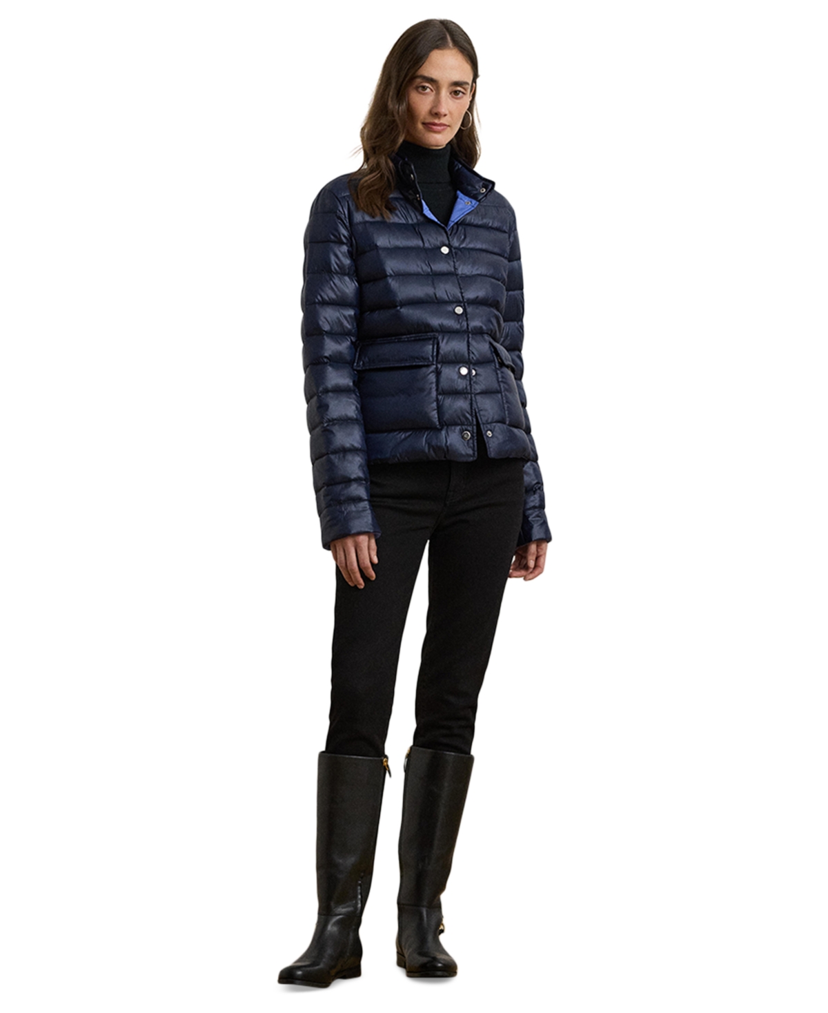 Women's Snap-Front Stand-Collar Packable Coat - Sand Dune