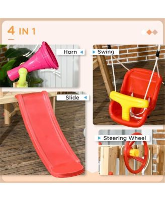 Wooden Swing Set – Durable Outdoor Playset for Kids with Swings, Slide, and Climbing Features for Backyard Fun