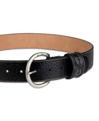 Women's Glossy Pebble Grain Textured Leather Belt