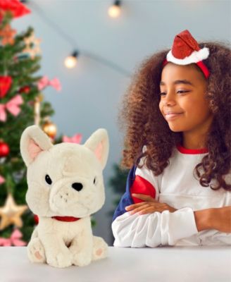 10" French Bulldog with Christmas Hat Plush Toy, Created for Macy's