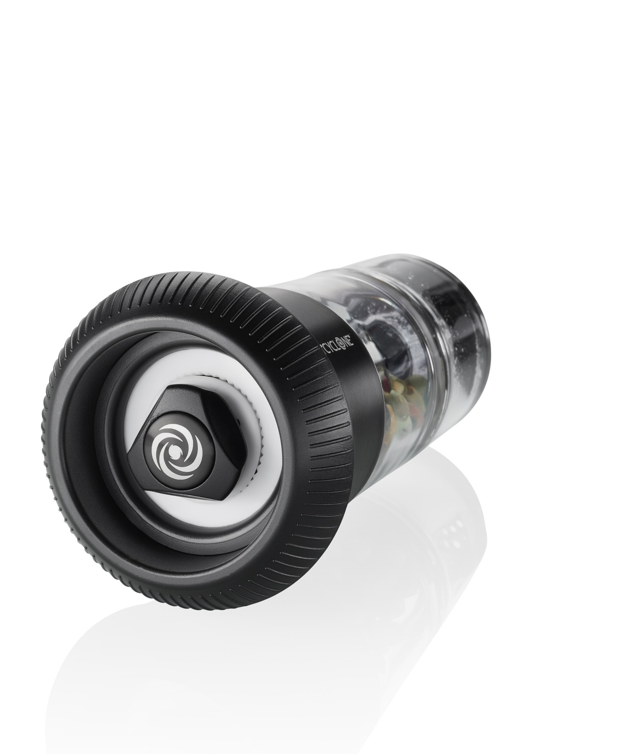 Gefu Stainless Steel With Ceramic Grinder Black Finish Small Pepper Mill With Salt Shaker In Black