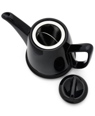 BREDEMEIJER Stainless Steel Doubled Walled 1 Liter Ceramic Teapot With Black Cozy