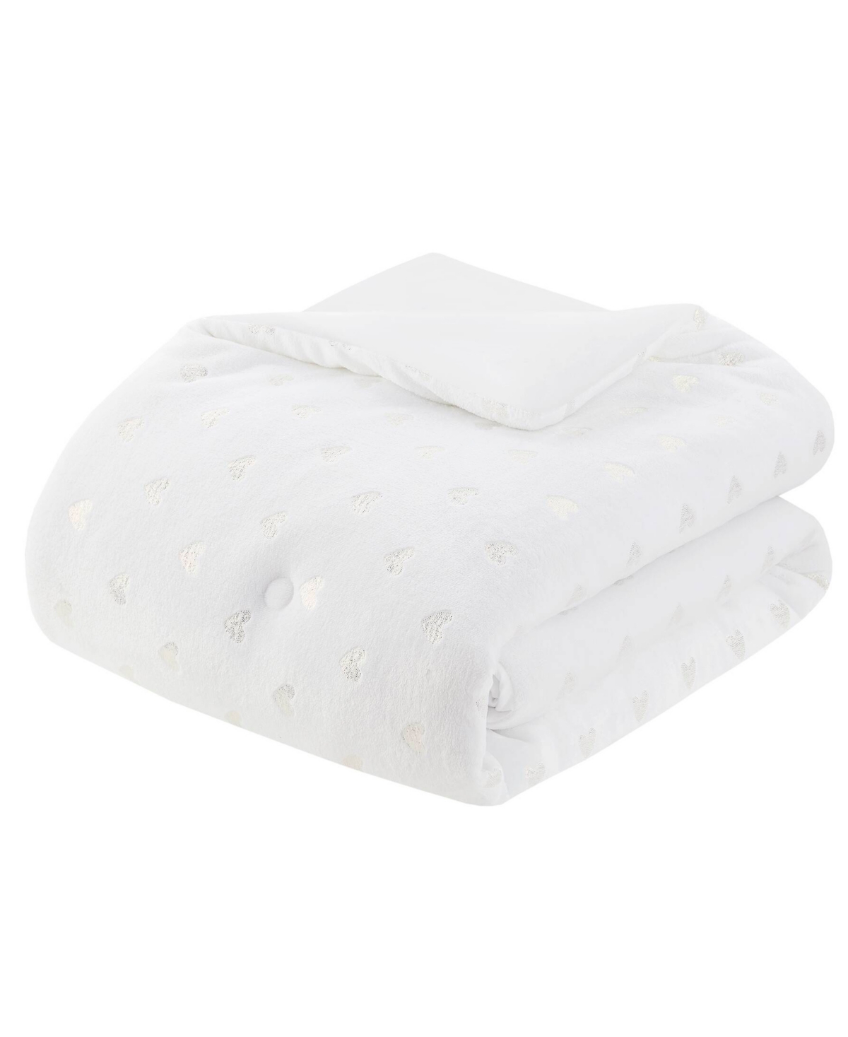 Mi Zone Rosalie Metallic Heart 4-pc. Comforter Set, Full/queen In White,gold