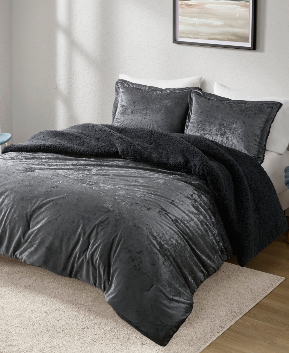 Intelligent Design Mira Reversible 3-pc. Comforter Set, King/california King In Charcoal