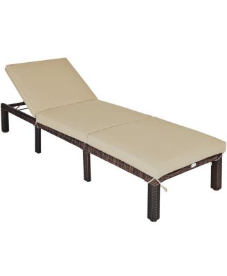 Paito Wicker Chaise Lounger with Adjustable Backrest