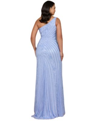 Women's One shoulder beaded gown with slit