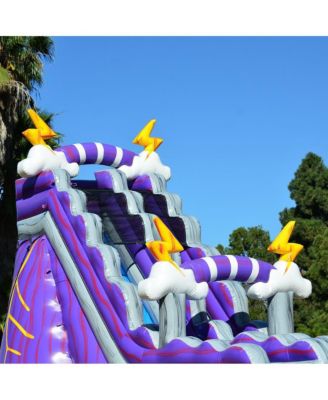 19  Thunder Commercial Grade Water Slide with Splash Pool for Kids and Adults (with Blower), Outdoor Indoor, Wet Dry Use, Tall Inflatable
