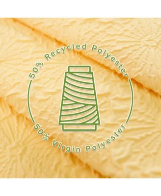 Starburst Water Repellent Crinkle Shower Curtain with Snap-in Liner and Hooks Set, 71"X72"